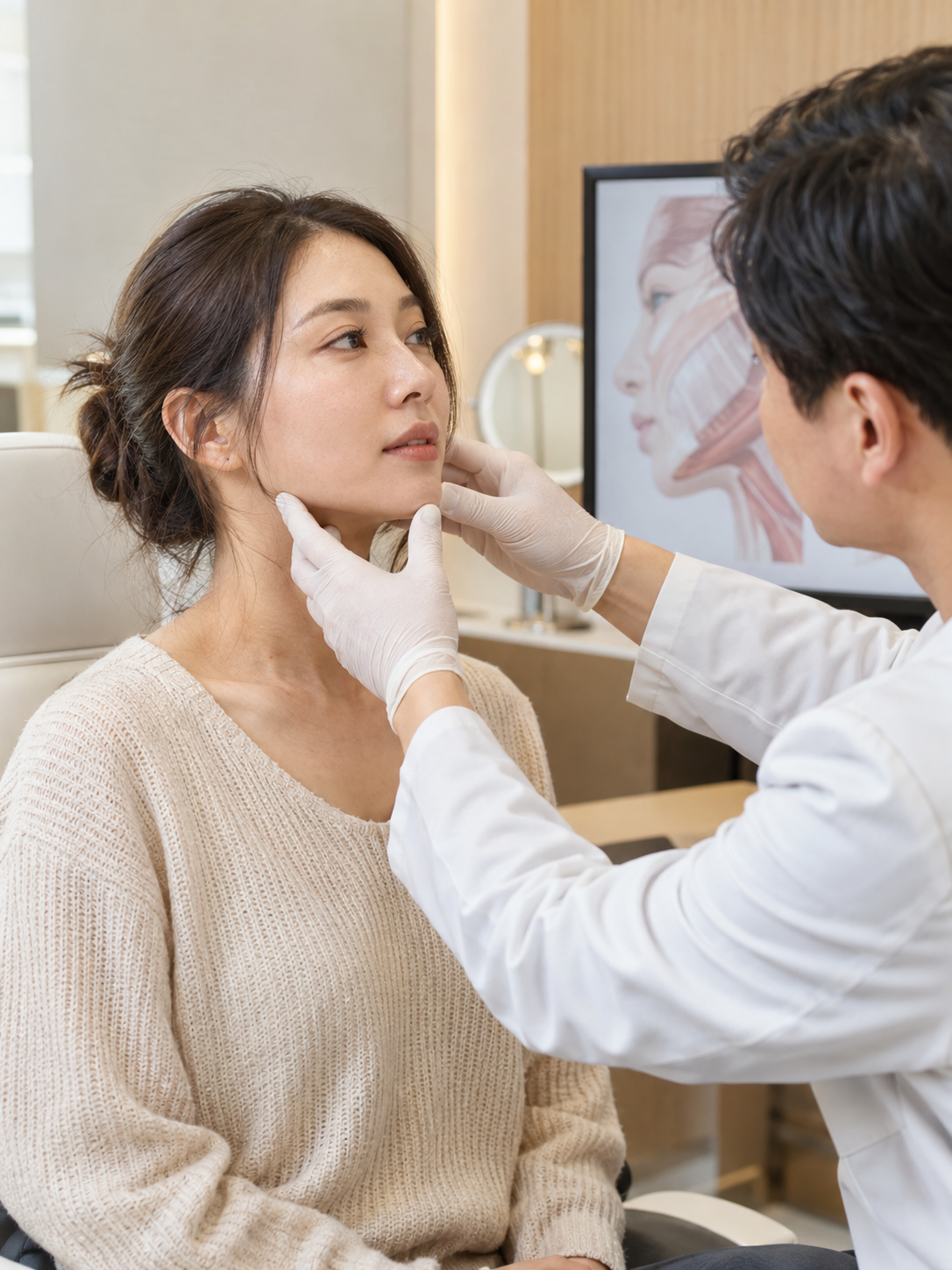 AI 생성 실사 예시: 안면 리프팅 상담